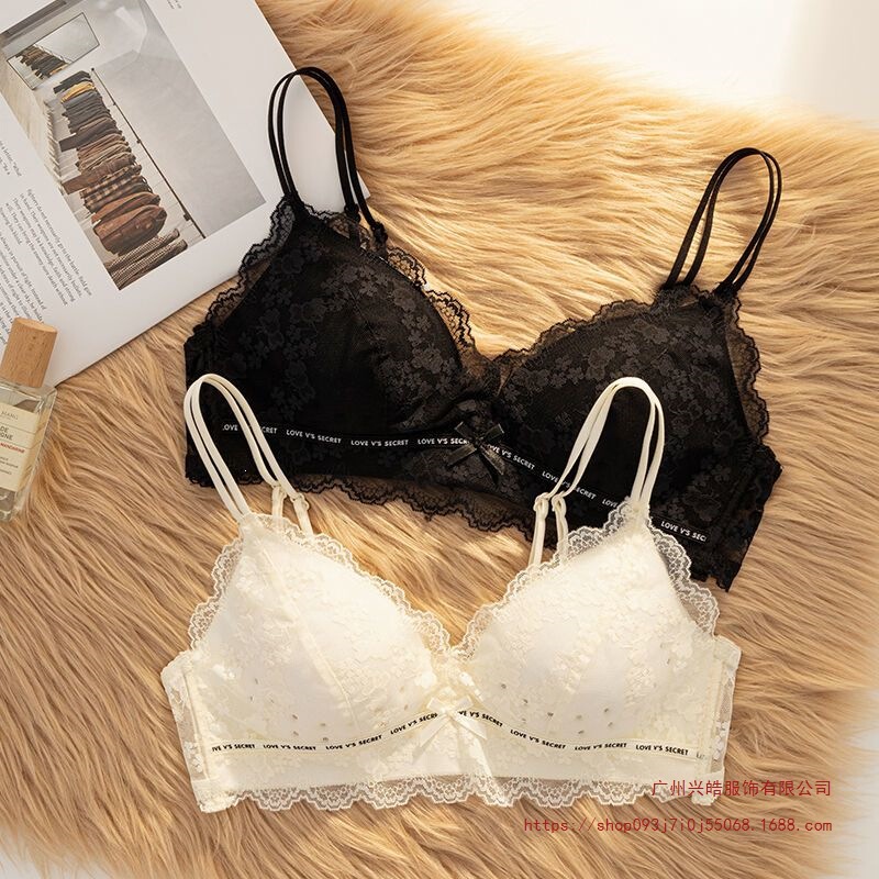 Underwear Set for Women, Summer Breathable Thin Style for Students, Small Chest Gathering, Anti-Sagging, Perforated Cup Lace Bra, Slimming Effect Underwear Set for Women, Summer Breathable Thin Style for Students, Small Chest Gathering, Anti-Sagging, Perforated Cup Lace Bra, Slimming Effect
