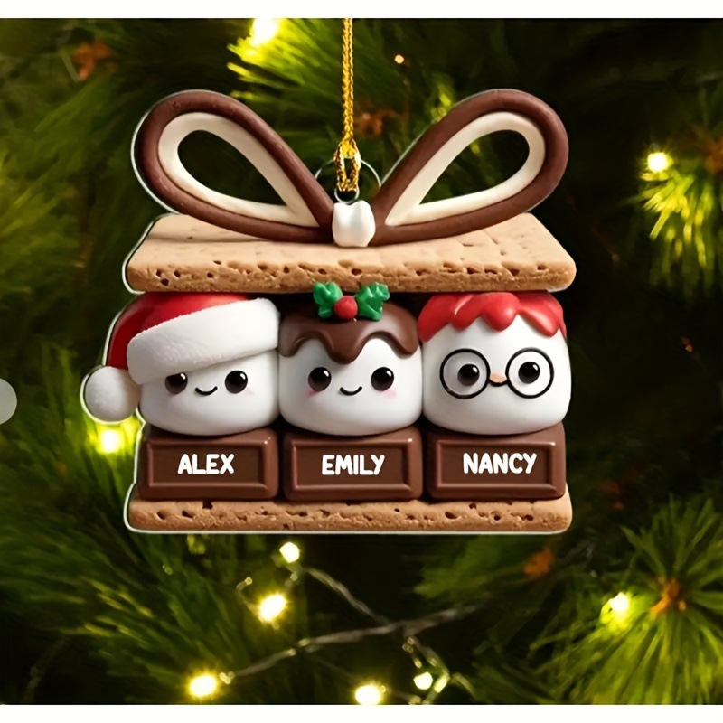 2D平面个性化圣诞挂饰纪念品亚克力吊坠节日派对装饰