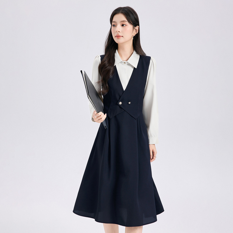 Black Vest Dress for Women, Suitable for Teaching Qualification Interview, Formal Occasion Outfit, Petite Professional Attire, Sleeveless Dress