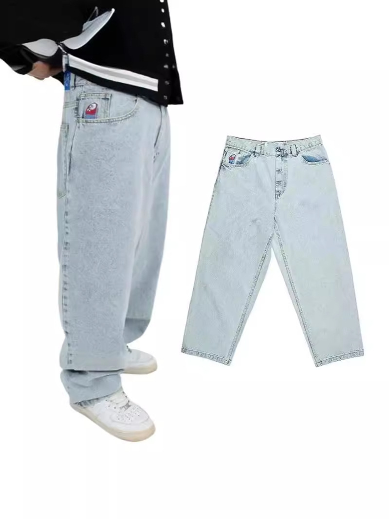 American Polar Big Boy Street Vintage Hip Hop Bordado Jeans para hombre Moda casual Jeans de todo fósforo