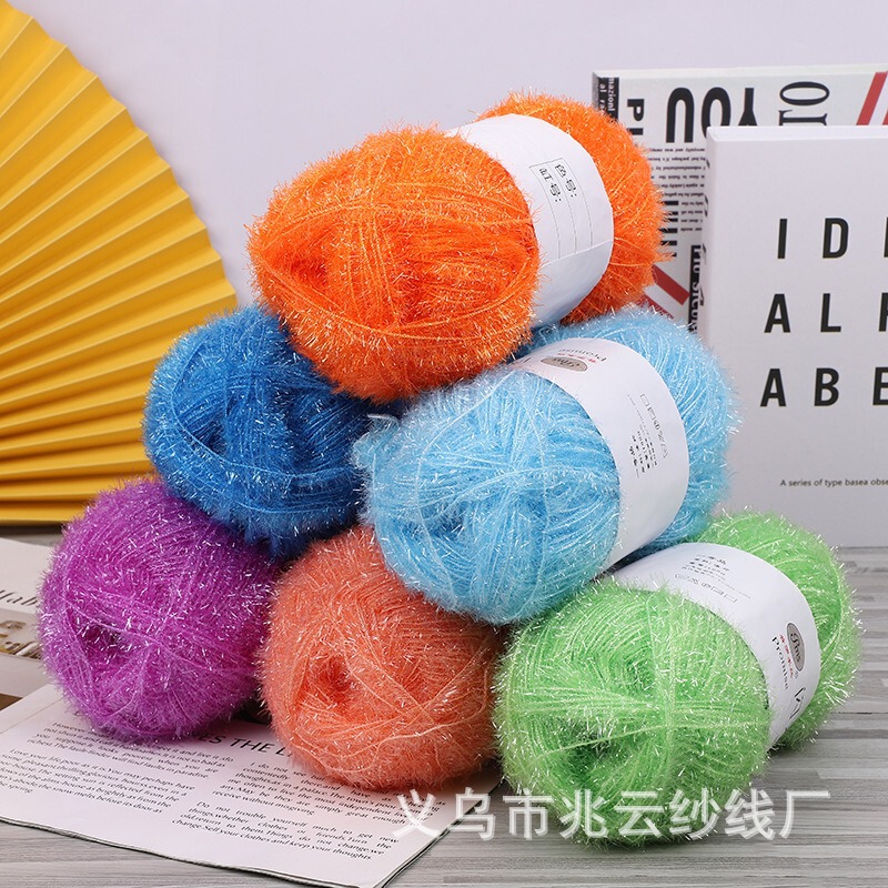 Glass Silk Dish Towel Thread Glitter Thread Handmade Wholesale DIY Wool Ready-Made Knitting Special Yarn