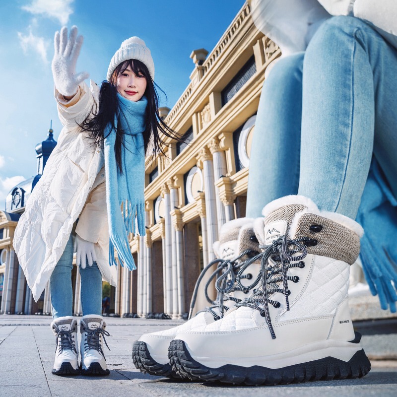 东北加厚雪地靴女款时尚短筒棉靴冬季新款户外防水防滑大码棉鞋女|undefined