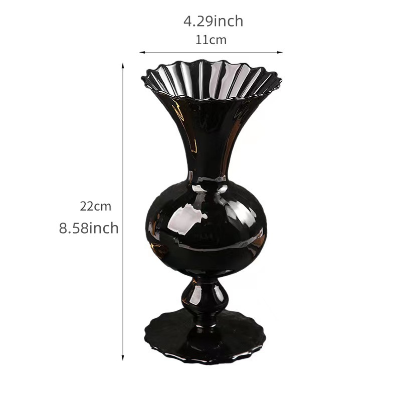 검은색 대형 꽃병 일반 스타일