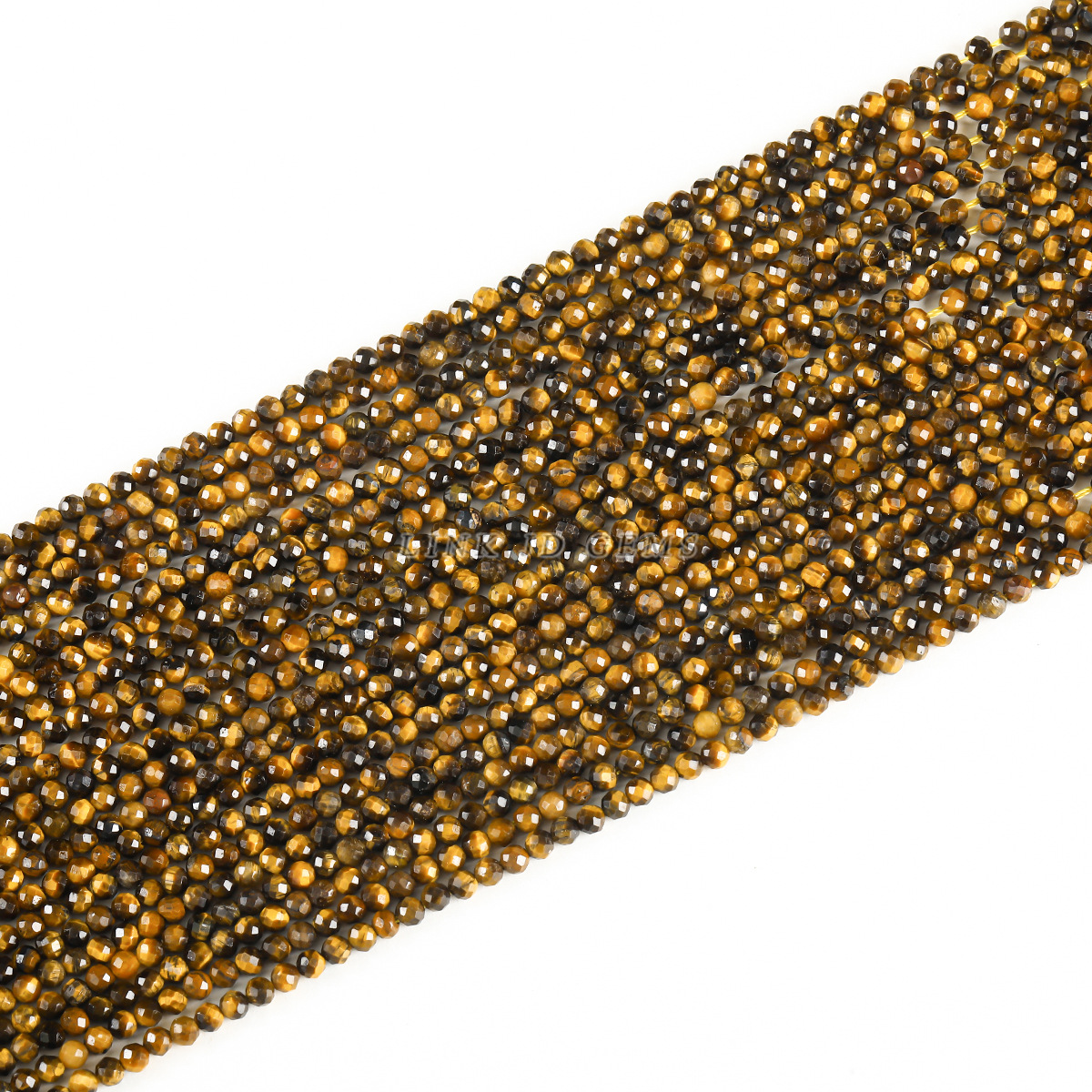 Jingde Jewelry Fideos de fútbol Pulsera de cuentas sueltas de piedra de ojo de tigre amarillo natural Cuentas semiacabadas Accesorios de joyería de bricolaje al por mayor