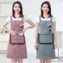 口袋透气格子家用围裙