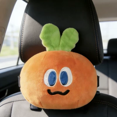 Car headrest cartoon plush toy, Mayday merchandise, cute decorative pillow, car headrest and neck pillow (Headrest) - a-carrot-shaped-headrest