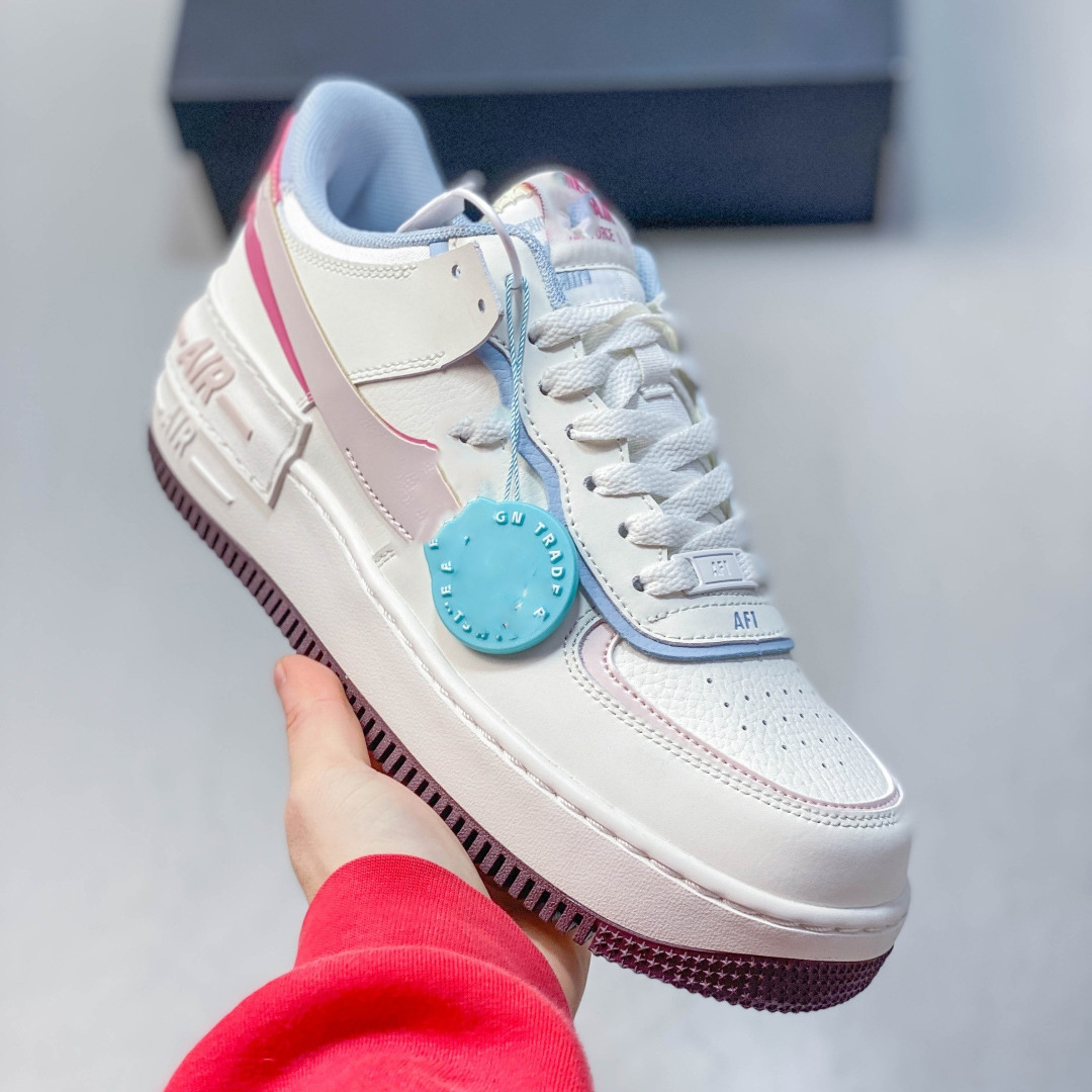 Pure original AF1 Sombra Fuerza Aérea No. 1 macarón deconstruir zapatos de suela gruesa para mujeres zapatos deportivos casuales para estudiantes