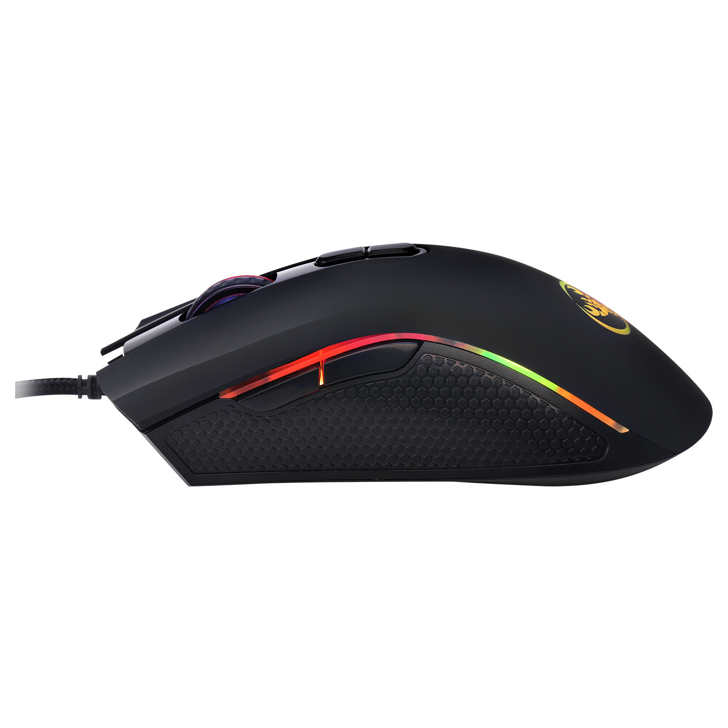 Souris filaire 2024 blanche 3200 dpi, toucher mat 7D, poignée colorée, confortable, lumière éteinte_voghion.com