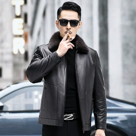 男式真皮皮衣;男式皮草