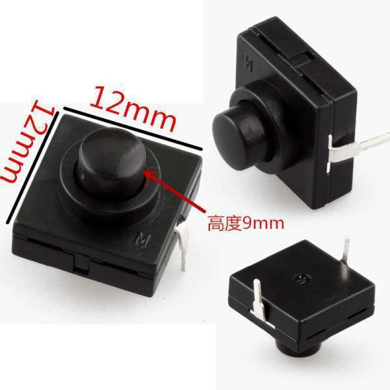 Яркий светодиодный фонарик переключатель Кнопка Кнопка Кнопка Кнопка Средние хвостовые аксессуары Переключатель 12*12*9.4mm