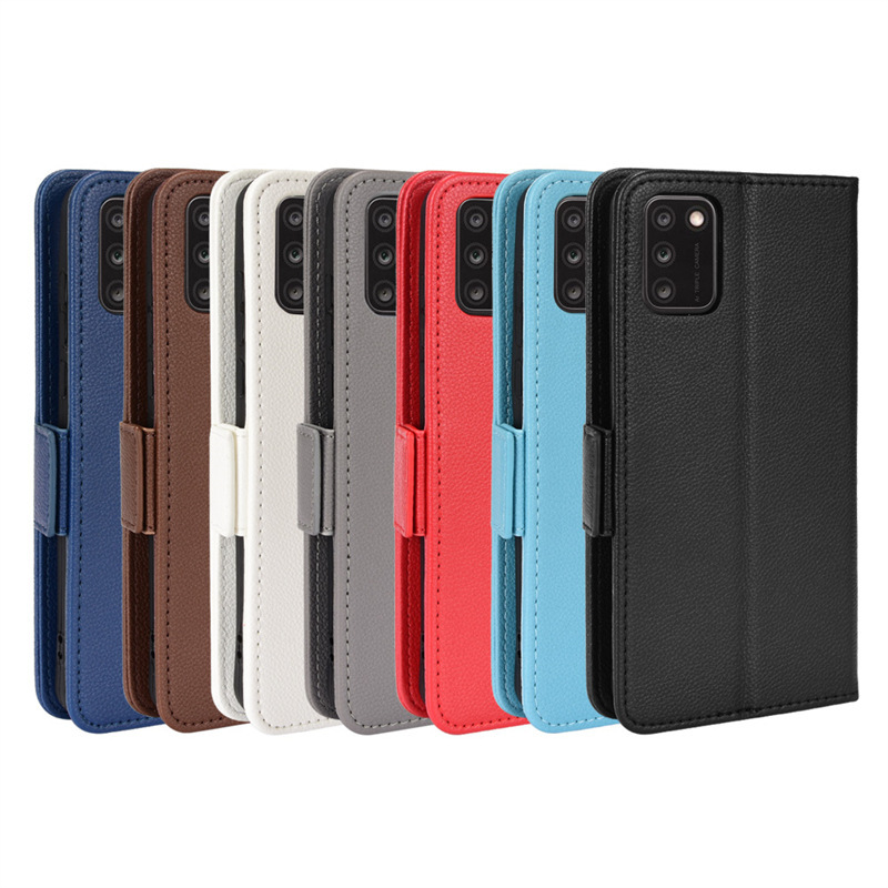 For TCL A3X mobile phone case flip protective case Holder magnetic card wallet side buckle litchi pattern leather case