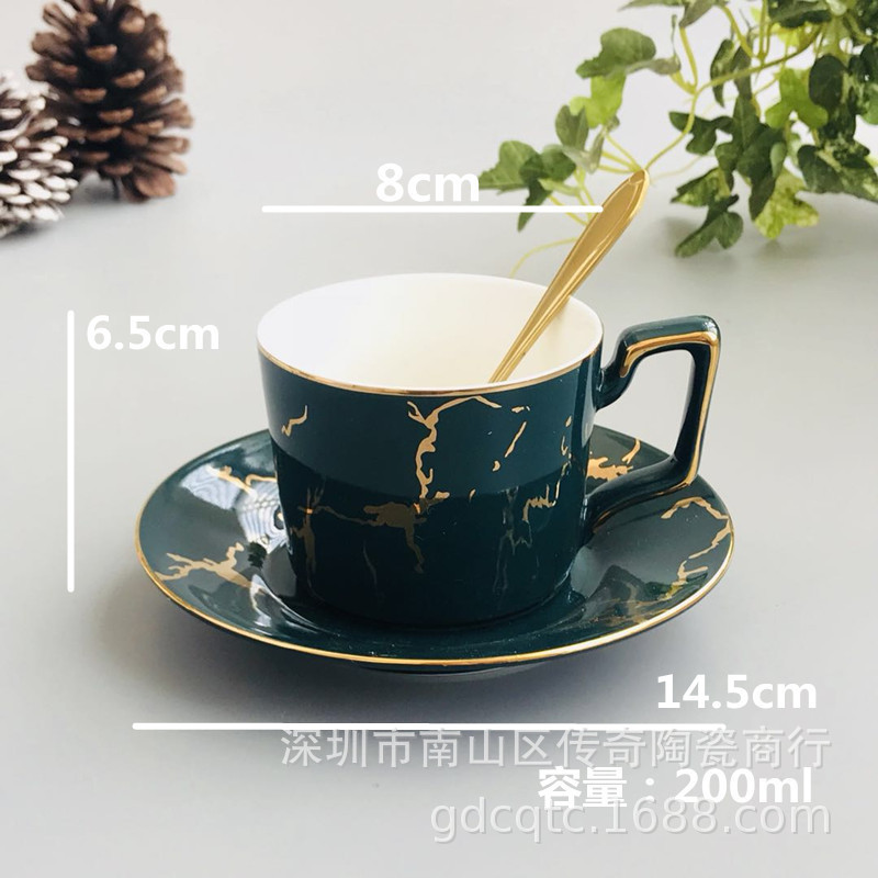 De estilo europeo pequeño borde dorado de lujo a rayas taza de café y platillo traje de cerámica del hogar juego de té de la tarde aparato