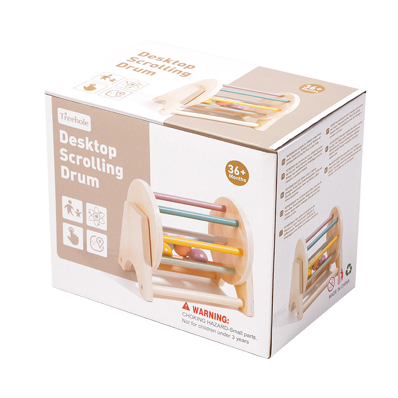 Juguete de entrenamiento de coordinación mano-ojo para bebés, tambor rodante de escritorio para educación temprana infantil, pensamiento lógico, venta al por mayor