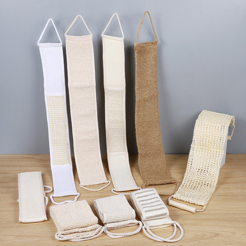 Body Scrubbing Glove, Shower Scrub Cloth, Thick Double Layer Gray Scrubbing Towel for Back, Home Use Back Scrub Shower Glove