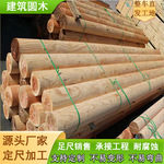 松木建筑工程圆木樟子松车圆立柱凉亭古建檩条柱子防腐木古建专用