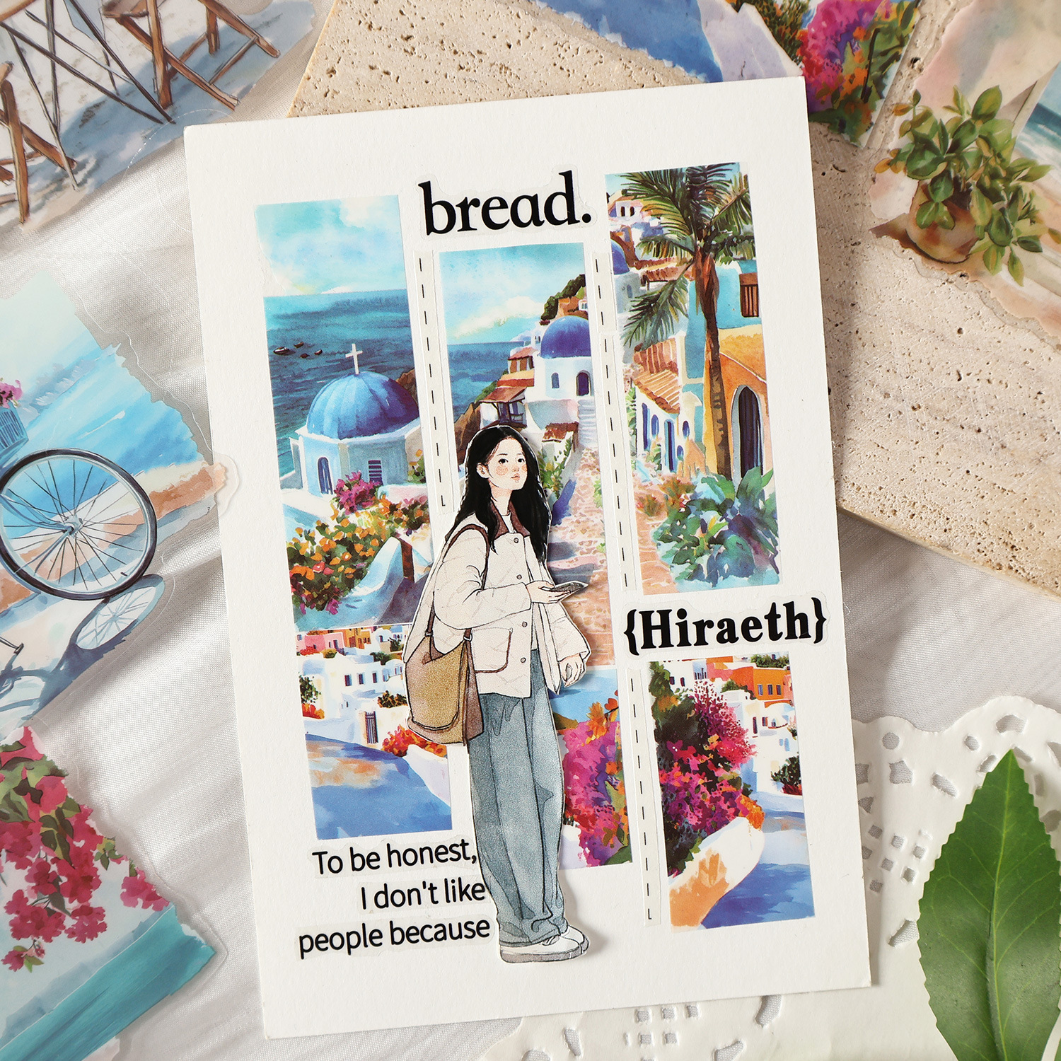 Four Seasons String Song Series Pet Impermeable Four Seasons Theme Scenic Sticker Pack Diy Hand Cart Material de decoración Pegatinas de collage