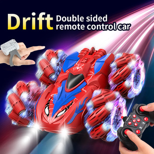 Cross-border double-sided exercise light roll gesture stunt remote control car four-wheel drive drift children's toys gifts Amazon
