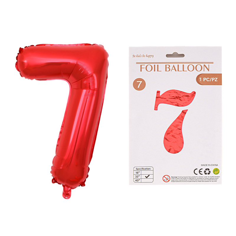 Globo de película de aluminio digital de 32 pulgadas, tarjeta de papel, tapa dura, paquete individual, cuerpo delgado, fiesta digital, globo decorativo flotante