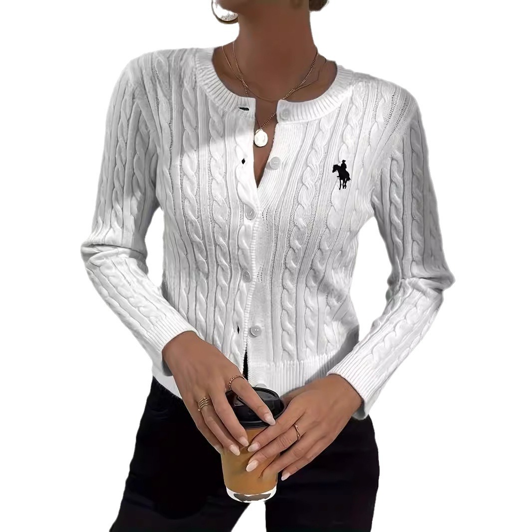 Oversized Button-Up Cardigan – Chunky Cable-Knit Open Front Sweater In Soft Polyester, Lightweight & Breathable For Fall Layering (White, S-XL)_voghion.com