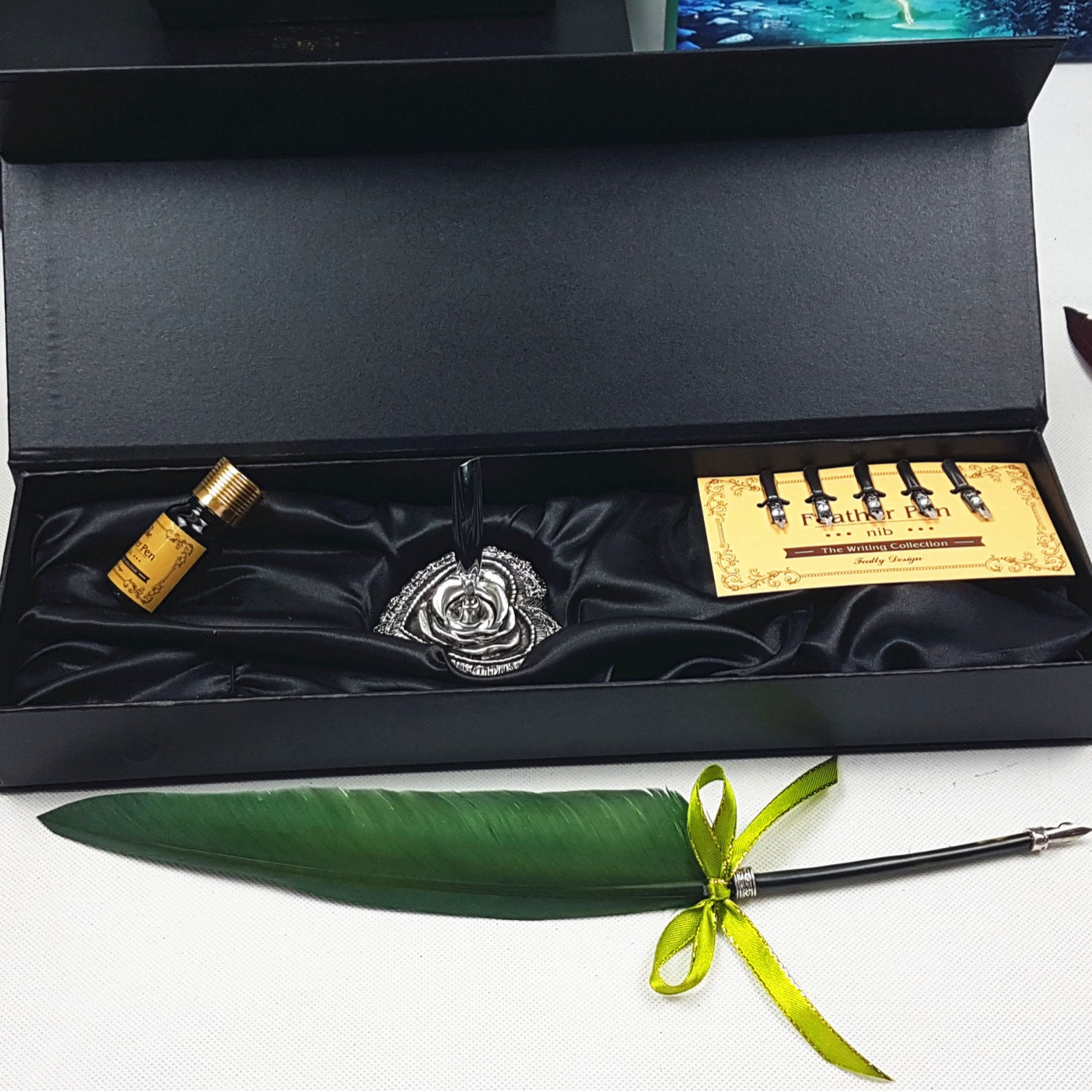 哈利波特蘸水钢笔欧式复古羽毛笔套装礼物送男女朋友文艺墨水盒装