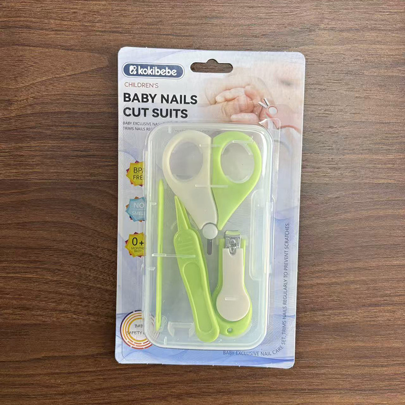 Set de Cortaúñas para Bebé de Plástico y Acero Inoxidable con Caja