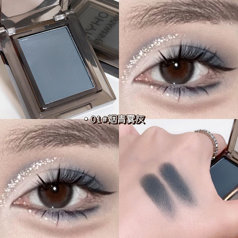 MYHO Sombra de ojos de puré de papa ahumada monocromática, desarrollo de color duradero, maquillaje ligero, novato, maquillaje mate nacarado, paleta de sombras de ojos barata