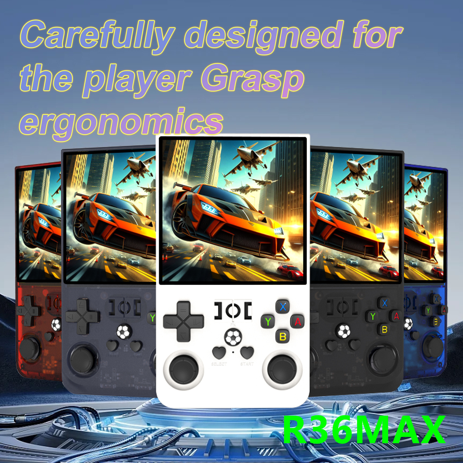 New R36MAX Open Source Handheld Retro Game Console 4.0inch IPS Screen Portable Pocket Arcade_voghion.com