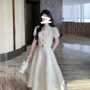 过膝夏季新款高腰连衣裙