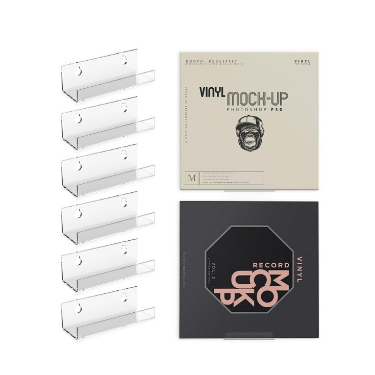 亚马逊热销记录存储架 透明亚克力记录架壁挂式小型多功能浮动架