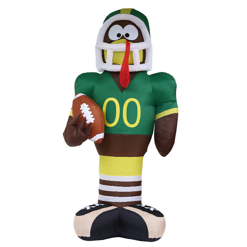 Festival de la cosecha de Acción de Gracias transfronterizo nuevo modelo inflable 3,6 m Rugby pavo decoración al aire libre