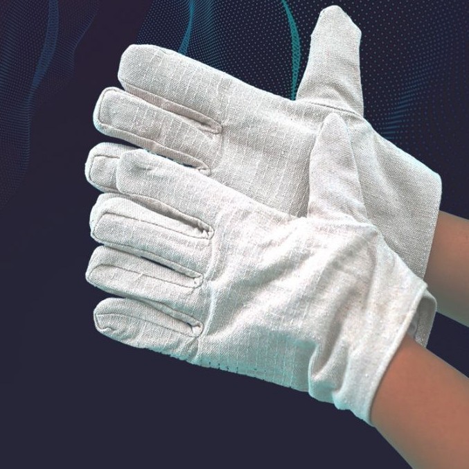 帆布手套24道线加厚白甲布电焊双层半衬手套劳保机床机械棉布手套