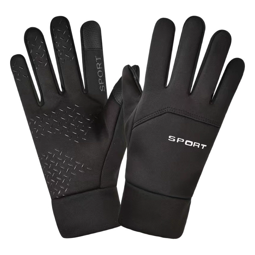 Зимние перчатки для верховой езды, мужские теплые уличные на флисовой подкладке, ветрозащитные водонепроницаемые нескользящие перчатки для верховой езды с сенсорным экраном