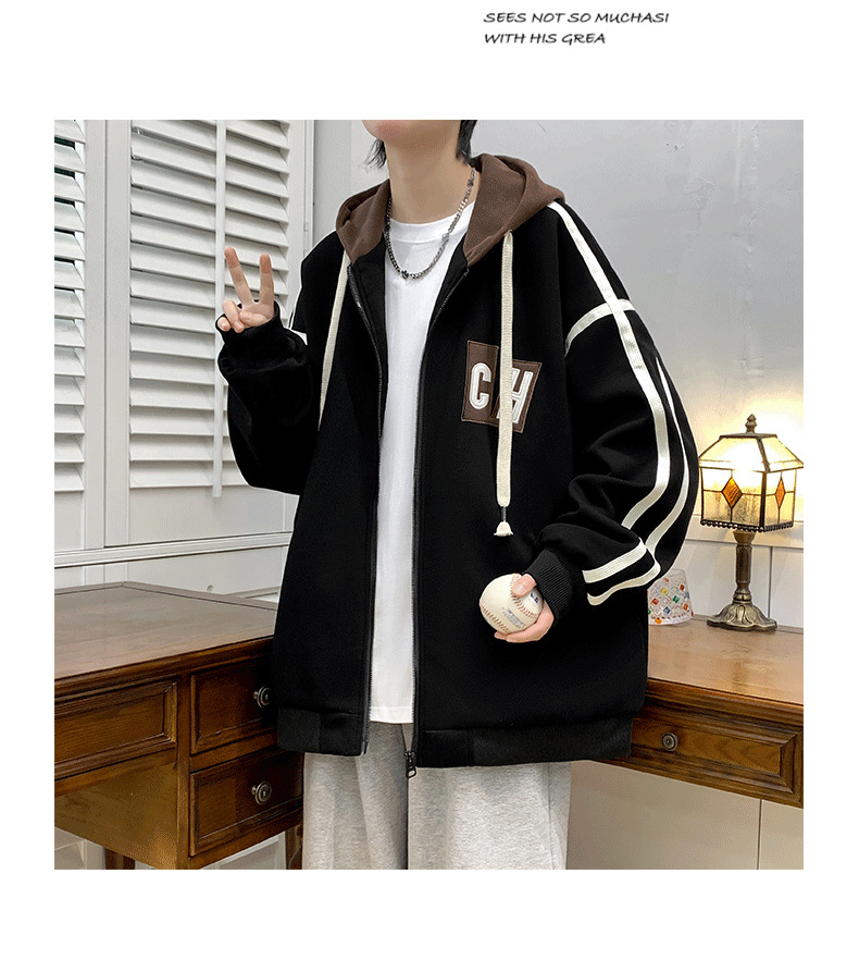 001 Giacca e cappotto primaverili e autunnali per adolescenti, studenti delle scuole medie, elegante uniforme da baseball, jeans coordinati, tre pezzi_voghion.com