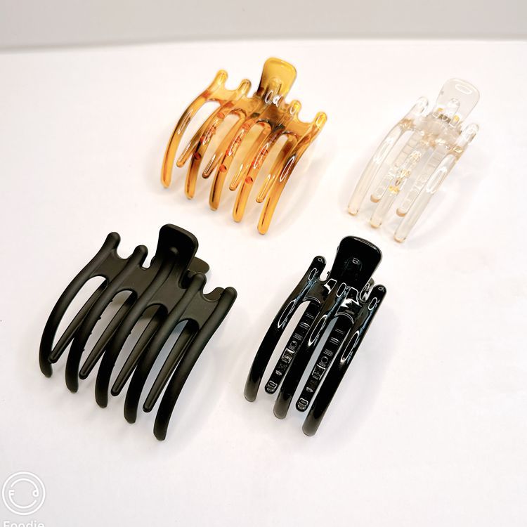 Japanese and Korean Style Five Teeth Practical Large Grab Clip Three Teeth Cross Coil Hair Clip Hair Plug Hair Grab Duckbill Clip Pony Tail Clip