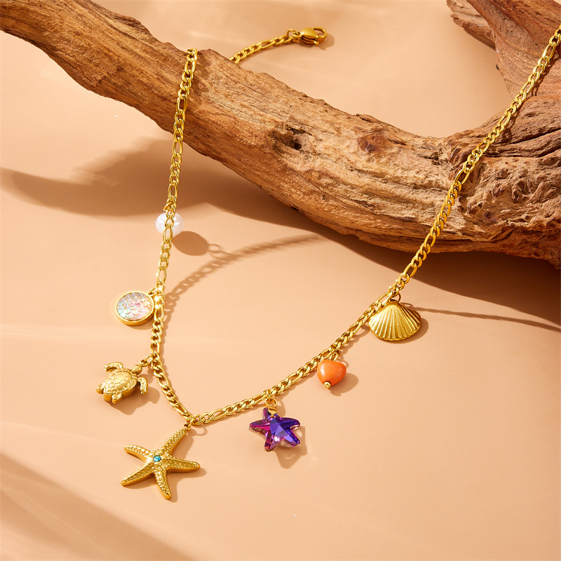 cable chain Chain Type Wholesale Jewelry Hawaiian Star 304 Stainless Steel Plating Necklace Cable Chain