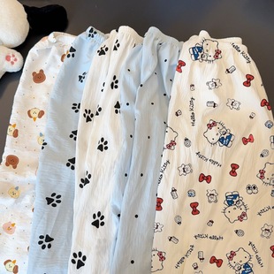 Summer New Cute and Sweet Iins Cloud Cotton Home Pants Sleep Pants Long Pants Live Thin Style Can Be Worn Outside