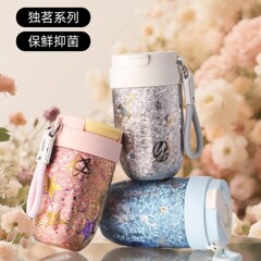 天沏钛杯新款情侣咖啡杯纯钛吸管直饮杯男女高颜值便携双层保温杯