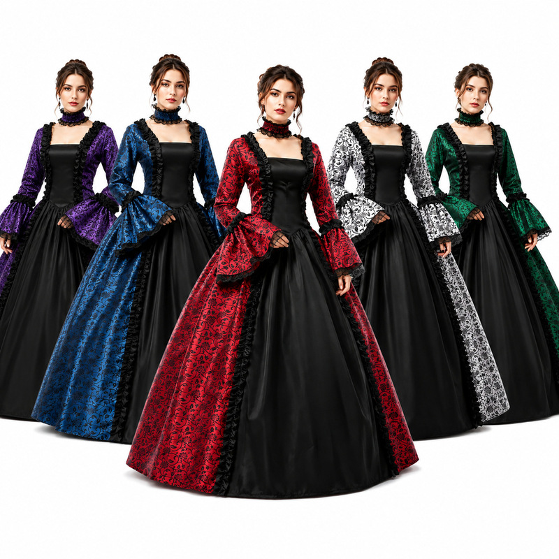 Medieval Court Retro Dress Cosplay Costume Victorian Dress Performance Costume