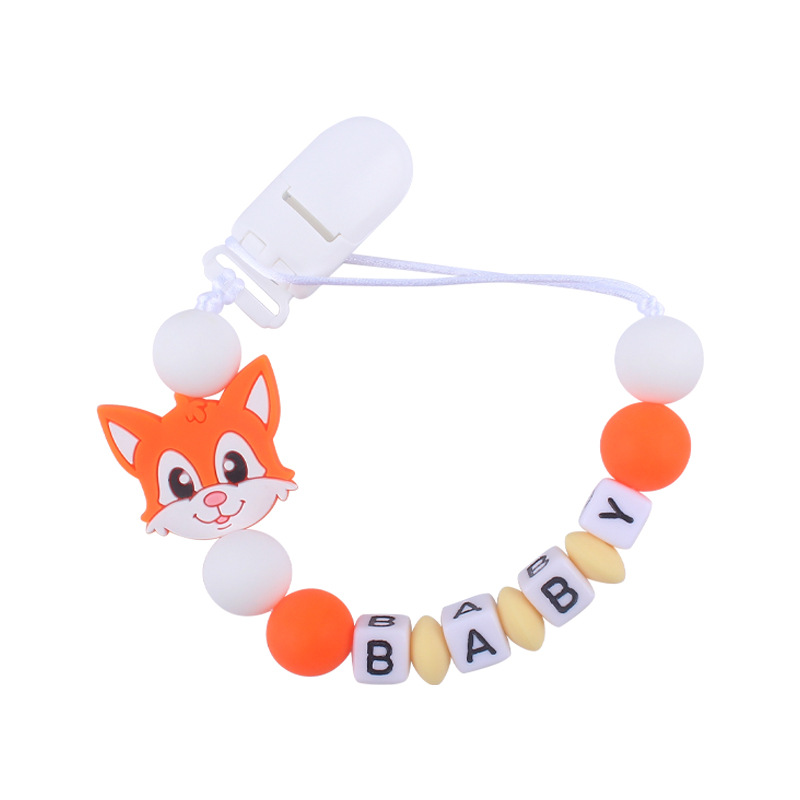 Nuevo bebé suministros chupete cadena bebé creativo dibujos animados animal gato silicona mordedura pegamento anti-gota cadena