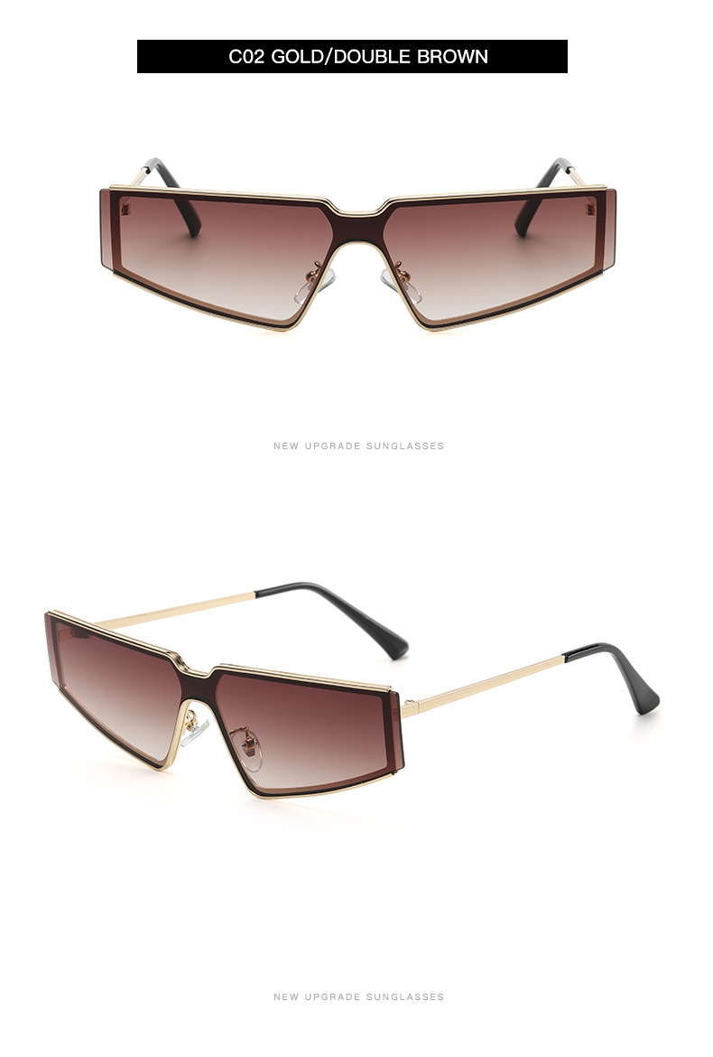 Lady Simple Style Solid Color Ac Special-shaped Mirror Full Frame Women's Sunglasses display picture 3