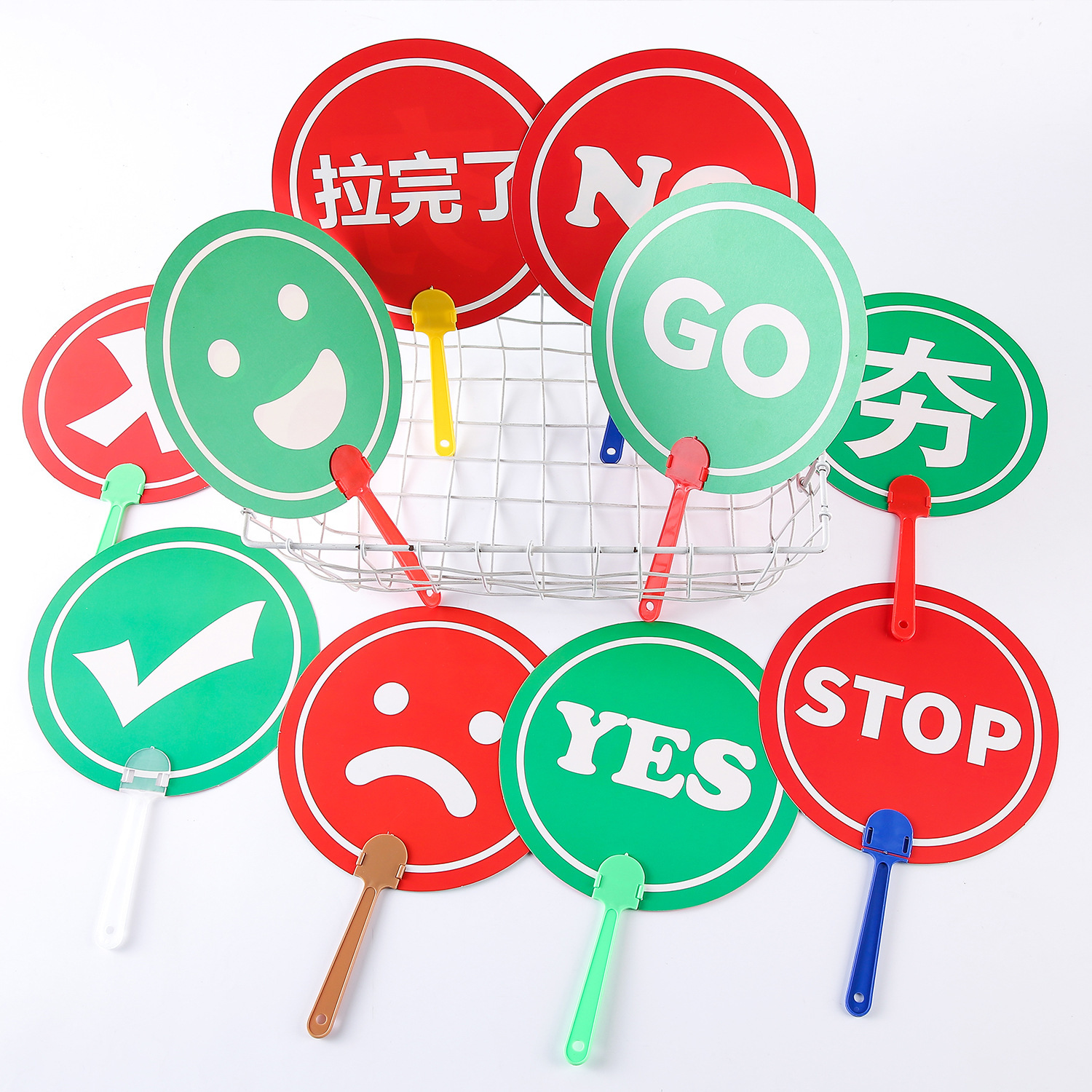 Super Popular Hand-Held Fan with a Sign Indicating Right from Wrong, Perfect for Travel, Photo Shoots, and as a Gift for Kindergarten Children