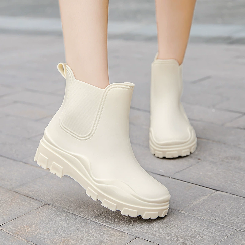 Резиновые сапоги, женская верхняя одежда, Интернет-знаменитости, резиновая обувь до середины икры в японском стиле, износостойкие непромокаемые Нескользящие резиновые сапоги для взрослых с мягкой подошвой, новая Водная обувь