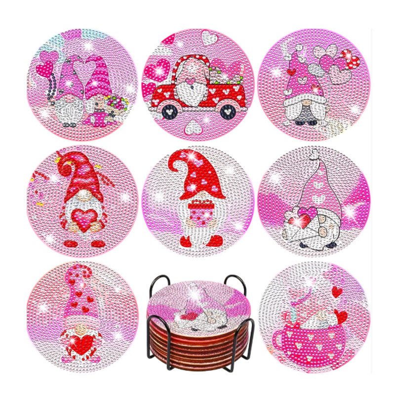 Personalizada taza de pintura de diamante transfronteriza almohadilla de taza de diamante redonda almohadilla mandala perimetral de pintura de diamante DIY