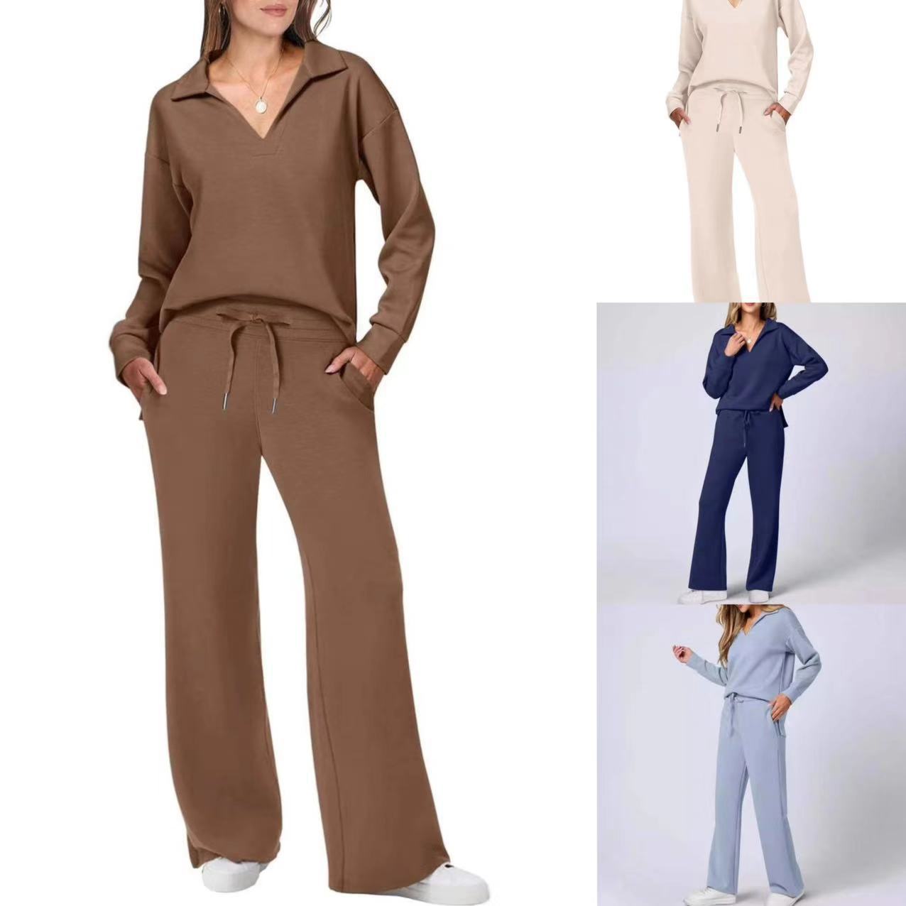 Women's Clothing 2024 autumn and winter solid color lapel new casual professional suit for women_voghion.com
