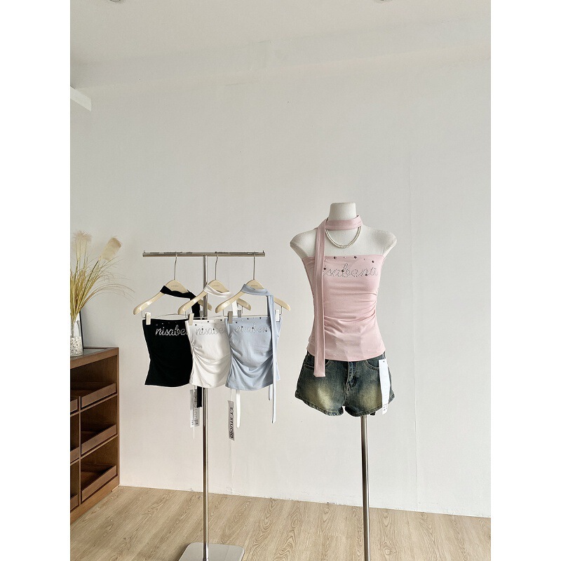 2025 Summer New Korean Style Pure Desire Sexy Waistband Strapless Tube Top for Women Hot Girl Fashion Beautiful Back Trendy Top