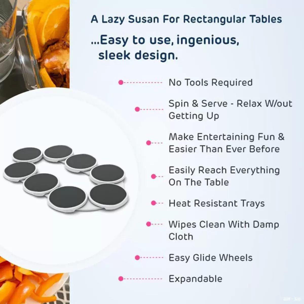 Cross -border explosion rotating dinner plate Lazy Susan Revolution table desktop rotation rack
