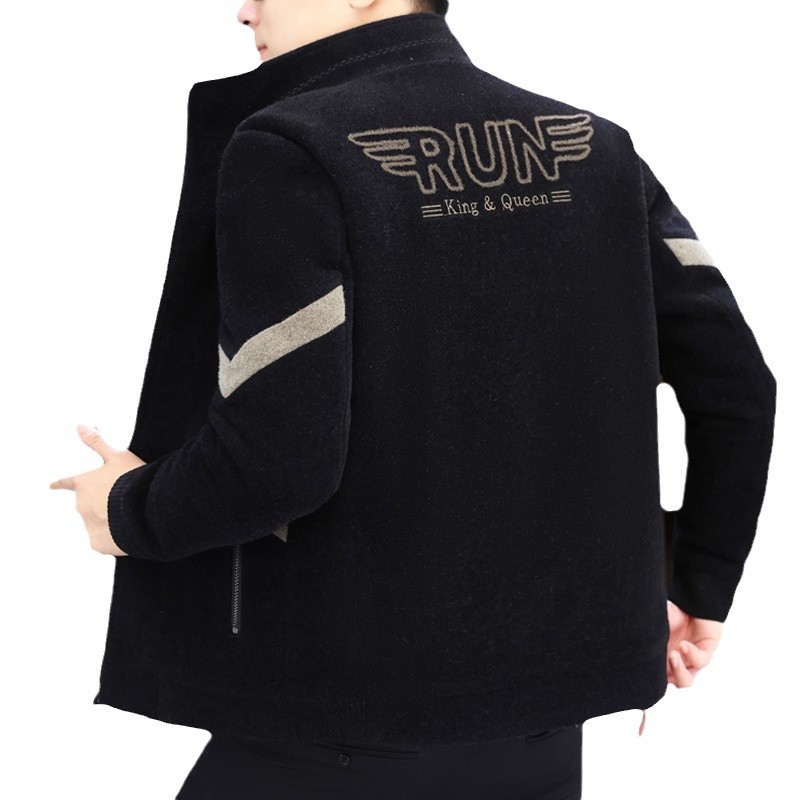 KUBAI 백화점 고급 남성 캐주얼 재킷 기모 두꺼운 따뜻한 패션 칼라 재킷 잘 생긴 스타일