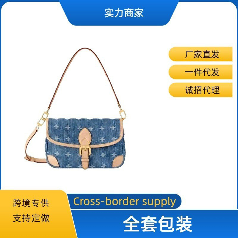 Cross-Border Direct Supply Bags for Women 2025 New Style Lujia Vuitton Denim Diane Baguette Bag Fashionable Shoulder Crossbody Cross-Border Direct Supply Bags for Women 2025 New Style Lujia Vuitton Denim Diane Baguette Bag Fashionable Shoulder Crossbody