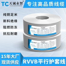 無氧銅RVVB白色扁形護套電線2芯0.75 1.5 2.5 4平方家用平行線100