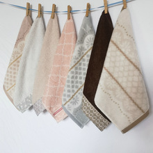 出口日本无捻纱新疆棉色织提花双面毛圈柔软内家大方巾洗脸擦手巾